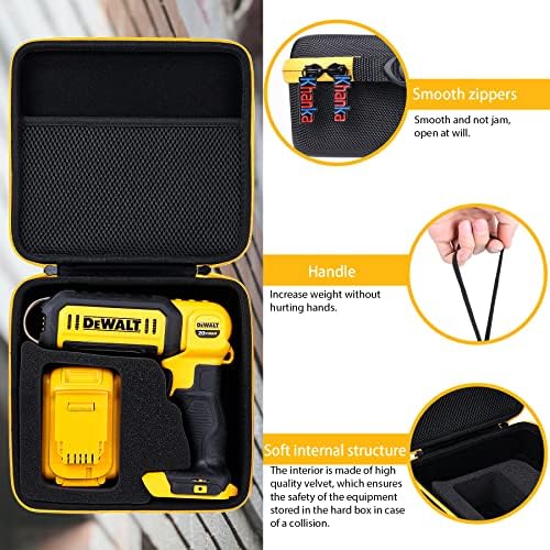 khanka Hard Case for Dewalt DCF682N1/DCF680N2 Screwdriver+DCL050 Work Light | EVA Hard Shell, Accessory Storage Pocket, Workshop Tool Storage