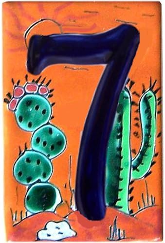 Desert Talavera Ceramic House Number Seven