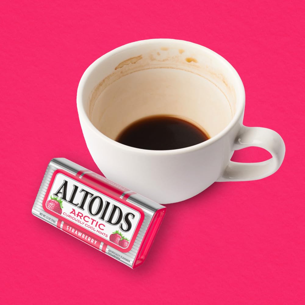 ALTOIDS Arctic Wintergreen Breath Mints Sugar Free Hard Candy Bulk, 1.2 oz Tin (8 Pack)