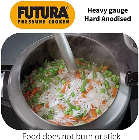 Hawkins Futura 5 Litre Pressure Cooker, Hard Anodised Inner Lid Pressure Cooker, Induction Cooker, Pan Cooker, Black (IFP50)