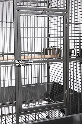 Prevue Pet Products Dometop Bird Cage - Large, Black Hammertone | for Parrots, Conures, Caiques, Small Cockatoos, Big Bird Cage with Wheels