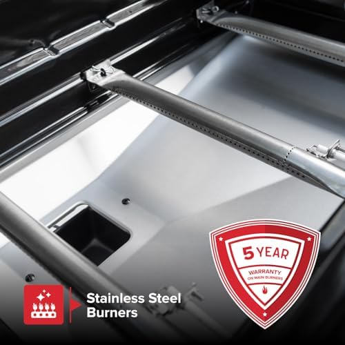 Nexgrill Propane 3-Burner Gas Grill, Side Burner with Durable Steel Lid