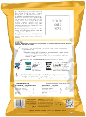 Jonathan Green (10317) Black Beauty Original Grass Seed Blend - Cool Season Lawn Seed (15 lb)