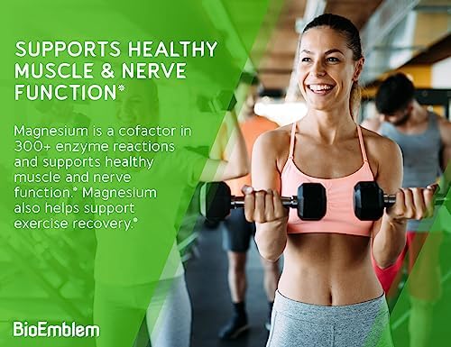 BioEmblem Triple Magnesium Complex | 300mg Magnesium Glycinate, Malate & Citrate | High Absorption Chelated Formula | Vegan, Non-GMO