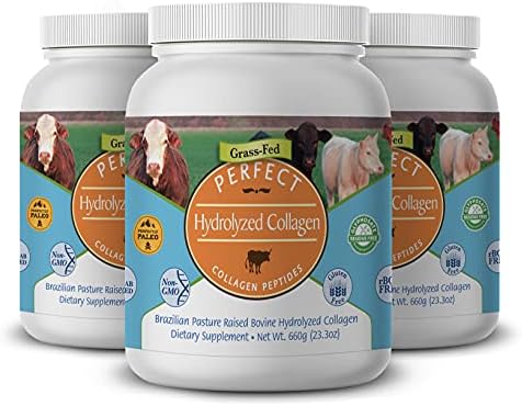 Perfect Supplements – Unflavored Hydrolyzed Collagen Powder for Men and Women - Collagen Peptides - Mix in Hot Cold Liquids, Grass Fed, Easy Absorption, 660 Grams
