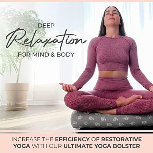 Y O GAYO Yoga Bolster - Made with 100% Cotton, Yoga Pillow Set Includes Extra Washable Cover and Carry Bag