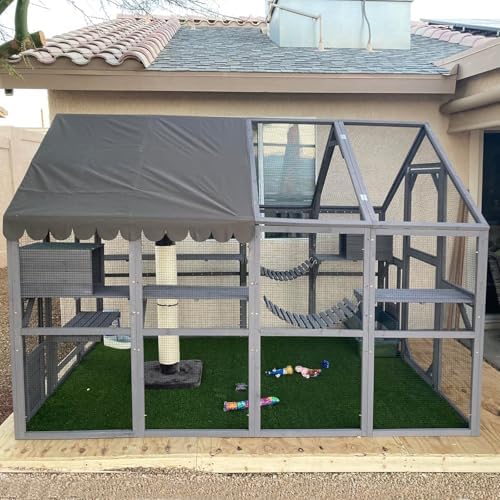 Aivituvin Extra Large Window Catio 5-Level Outdoor Cat Enclosure with Cover