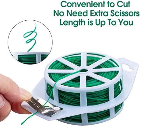 328 Feet (100m) Garden Plant Twist Tie with Cutter Reusable for Plants Growth and Care, Tie Wire Reel for Home and Office Cable Organization