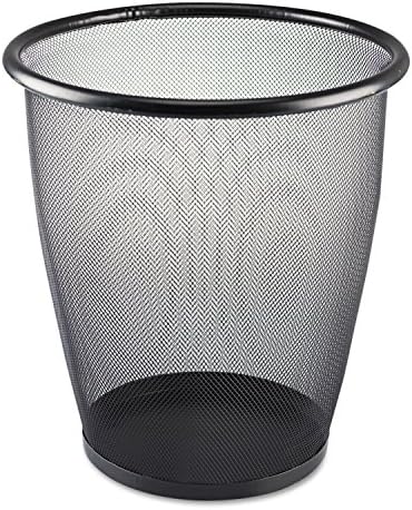 Safco 9717BL Onyx Round Mesh Wastebasket Steel Mesh 5gal Black