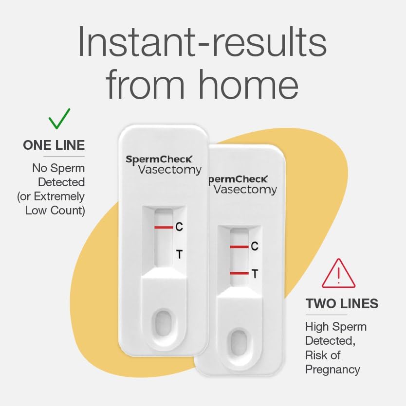 SpermCheck Vasectomy Home Test Kit - Check Sperm Count Post Vasectomy - 2 Pack - Easy to Read, Private - 98% Accuracy - FSA HSA Eligible - FDA Cleared