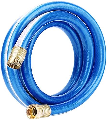 Lead-in Yellow Short Garden Hose 3/4 in. x 5 ft. -No Kink, Leak Free, Flexible, Male to Female Fittings -Heavy Duty Lightweight PVC Water Hose -150PSI Work & 500PSI Burst, for Reel Cart & Outdoor Use