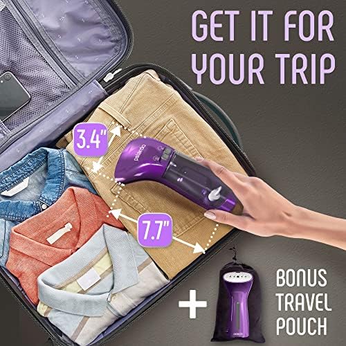 Polardo Travel Garment Steamer - Compact Portable Handheld Clothes Steamer with 360° Anti-Spill Technology