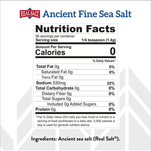 Redmond Real Sea Salt - Natural Unrefined Gluten Free Fine, 10 Ounce Shaker (2 Pack)