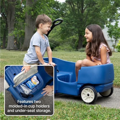Step2 Wagon for Two Plus, Kids Ride On Toy, Stroller Substitute, Includes Seat Belts, Made of Durable Plastic, Max Weight 75 lbs.