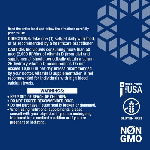 Life Extension Vitamin D3 125 mcg (5000 IU), Bone Health, Brain Performance, Immune System Support, Gluten-Free, Non-GMO, Once Daily, Two-Month Supply, 60 Softgels | Bone Health, Cognitive Health & Immune System Support, Gluten-Free & Non-GMO, Once Daily…