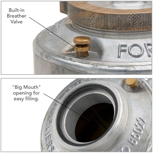 Forestry Suppliers Sure-Seal Double-Bottom Drip Torch | Heavy Duty 15 Gauge Aluminum Canister | Big Mouth for Easy Filling | Fuel Trap & Check Valve