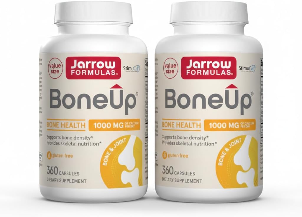 Jarrow Formulas BoneUp, 1,000mg Calcium Per Day, 240 Capsules | Bone Density Support, MCHA Calcium, Vitamins D3 & K2, Provides Skeletal Nutrition, Strong Bone Support, 40 Day Supply