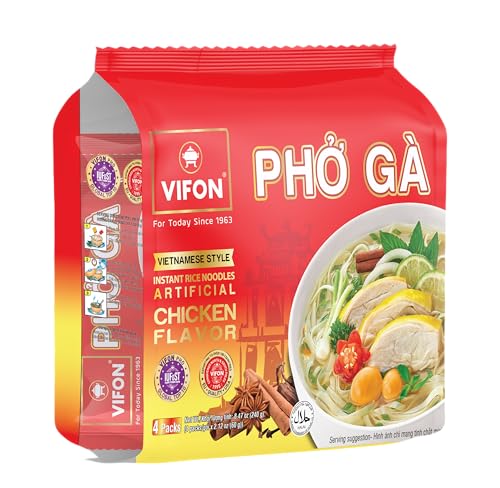 VIFON Phở Bò Vietnamese Style Instant Rice Noodles, 2.11 oz (Pack of 24) | Halal Certified | Authentic Vietnamese Phở | Ready in 3 Minutes