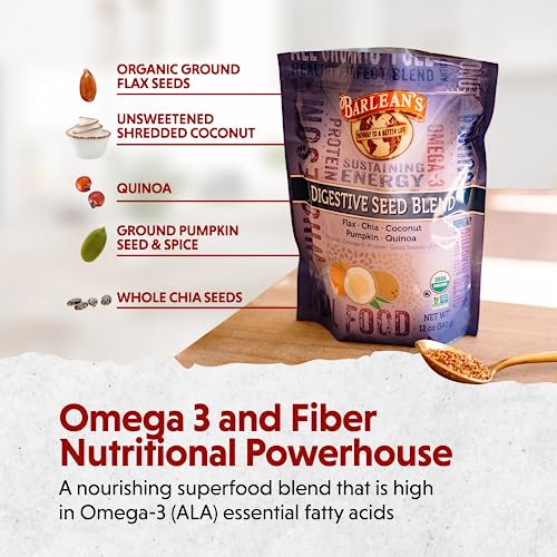Barlean's Forti-Flax Organic Ground Flaxseed, Omega-3 Fiber, 16oz, 2-Pack | Ground whole raw flax seeds, Lignans, ALA omega-3, Fiber, Non-GMO, Vegan, For smoothies, baking, oatmeal & yogurt