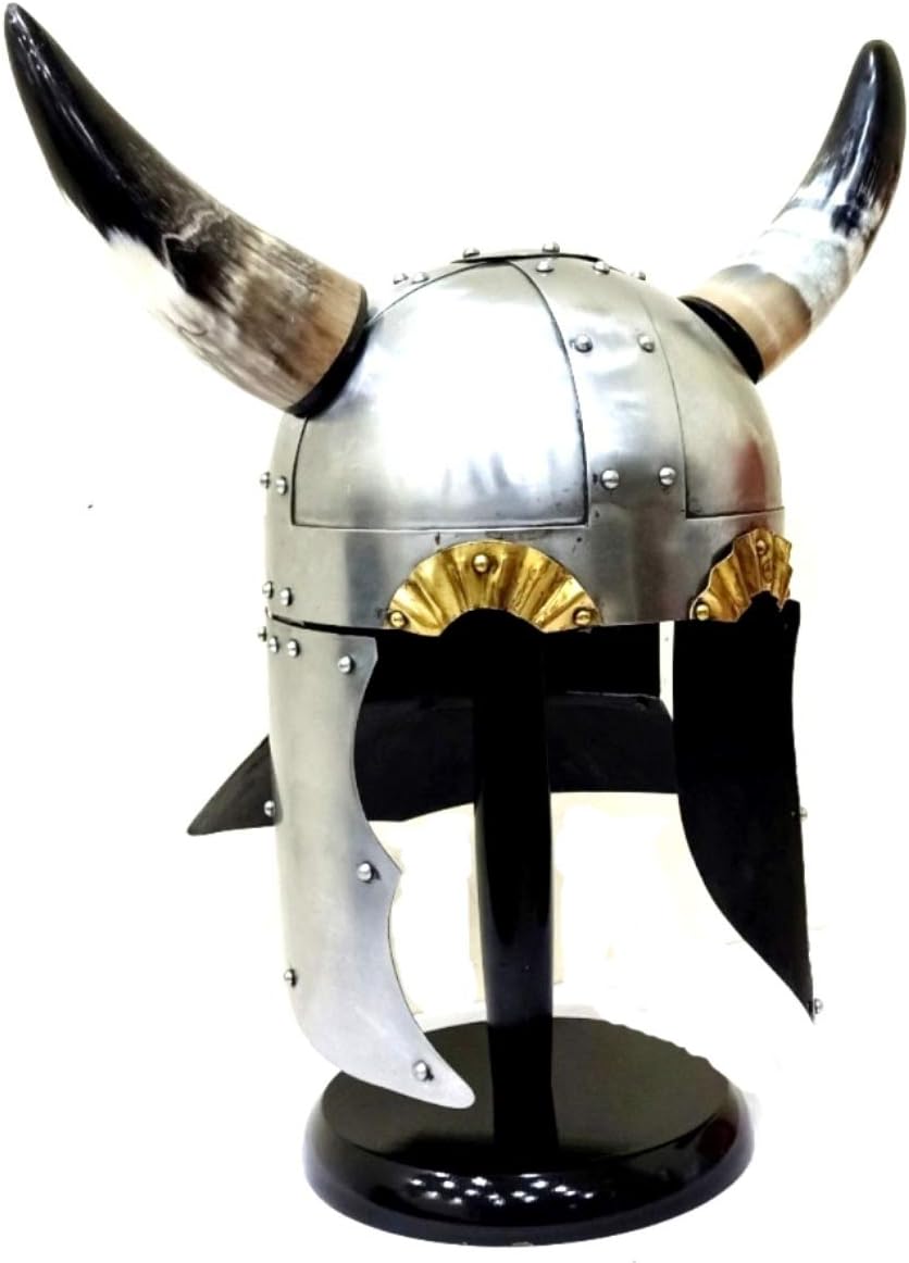 Horned Viking Helmet W/ Neck and Ear Guards - Wearable Costume Armor