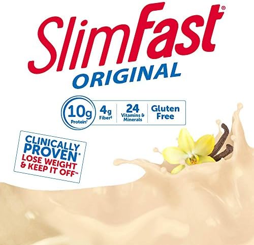 SlimFast Meal Replacement Powder, Original French Vanilla, Weight Loss Shake Mix, 10g of Protein, 14 Servings