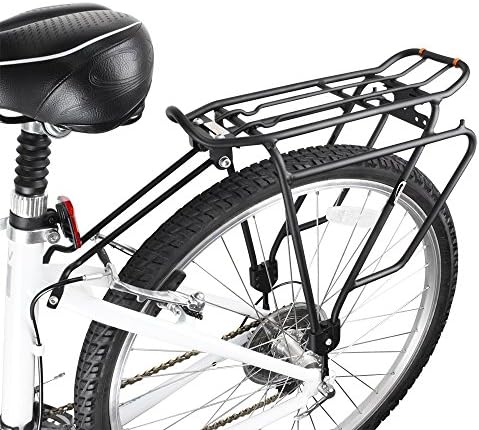 Ibera Bike Rack - Bicycle Touring Carrier Plus+ for Disc Brake/Non-Disc Brake Mount, Fat Tire Bikes, Frame-Mounted for Heavier Top & Side Loads, Height Adjustable for 26"-29" Frames