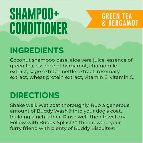 Buddy Grooming Wash 2 in 1 Dog Shampoo, Lavender & Mint, 16 oz. Bottle