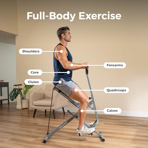 Sunny Health & Fitness Smart Row-N-Ride Glute & Leg Trainer, Foldable Squat Assist Rower with Exclusive SunnyFit App Connection