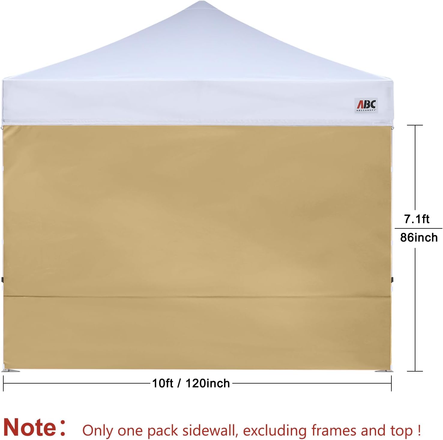 ABCCANOPY Instant Canopy SunWall 10x10 FT No Frame or Top, White
