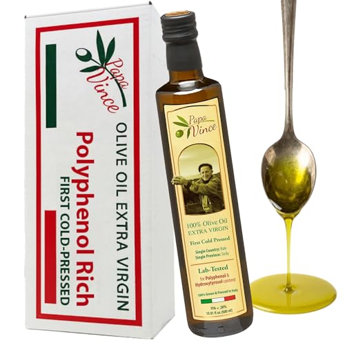 Papa Vince Olive Oil Extra Virgin - First Cold Press, Sicily, Italy | Buttery, smooth, gentle peppery finish - unrefined, unblended