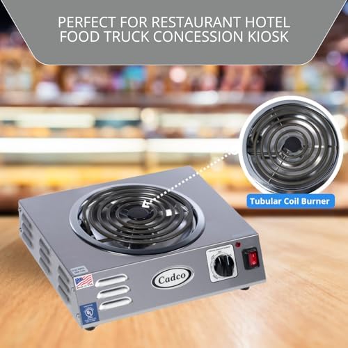 Cadco CSR-3T 14" Portable Electric Hot Plate, 1500W, 120V, Stainless Steel