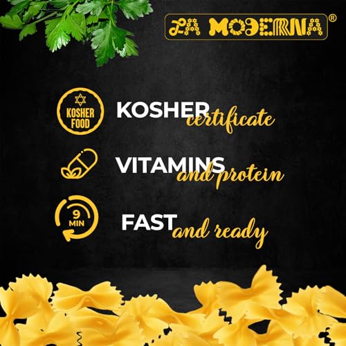 La Moderna Bow Tie Corbata Pasta, 7 oz, Pack of 1 | Bow tie corbata pasta for soups, salads, and family meals; semolina and durum flour; Non-GMO; kosher