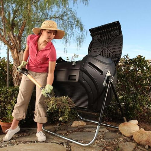 Lifetime 60058 Compost Tumbler, Black, 80-Gallon