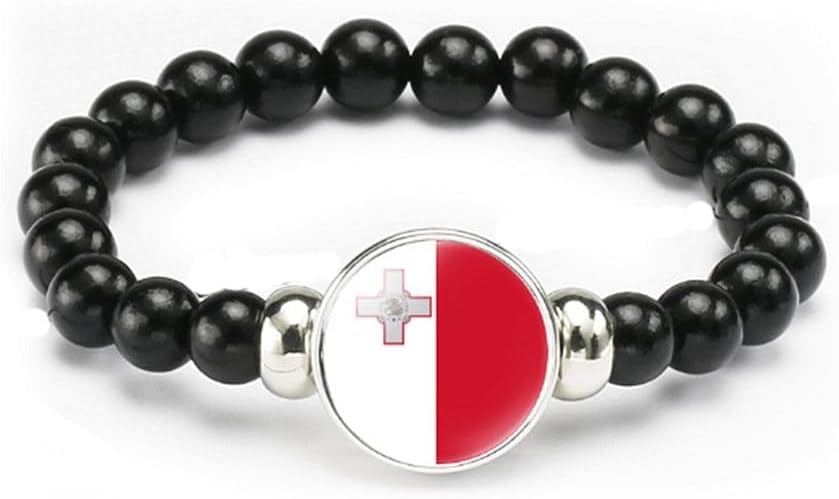 vmcoatdu National Flag Bracelet Elastic Rope Beaded Bracelet Support Your Country Travel Souvenir Gifts for Men Women