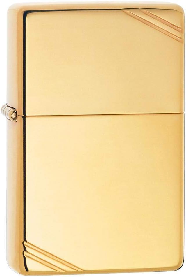 Zippo Vintage High Polish Brass Pocket Lighter with Slashes Pocket Lighter | Ideal gift for Birthdays, Father's Day, Christmas, Valentine's Day