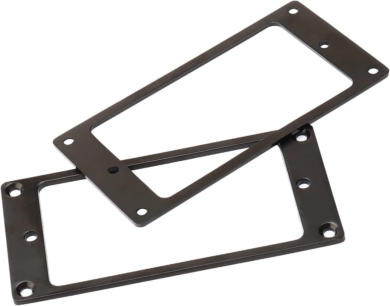 Metallic 2-Pack Humbucker Pickup Rings | Flat Mounting Frame for Electric Guitar, Chromium-plated Iron, Chrome Bridge Neck Pickup Covers Replacement Part