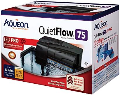 Aqueon QuietFlow 75 LED PRO Aquarium Fish Tank Power Filter For Up To 90 Gallon Aquariums | Aquarium Fish Tank