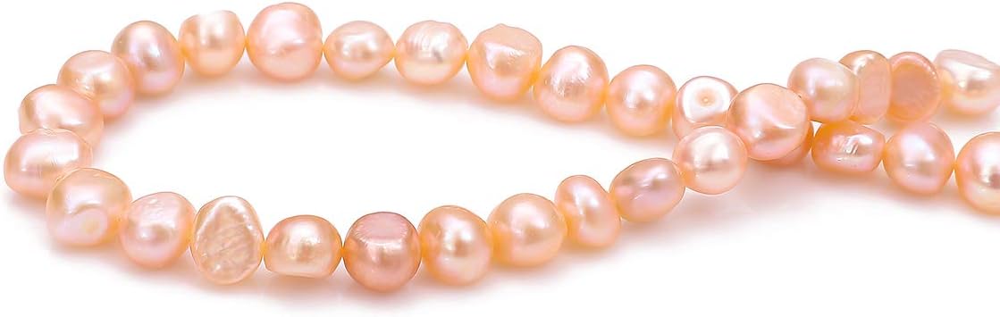 BEADIA Natural Pearl Beads Side Hole 7-8mm Purple Freshwater Cultured Loose Gemstone Beads for DIY Jewelry Making 13.8''/Strand