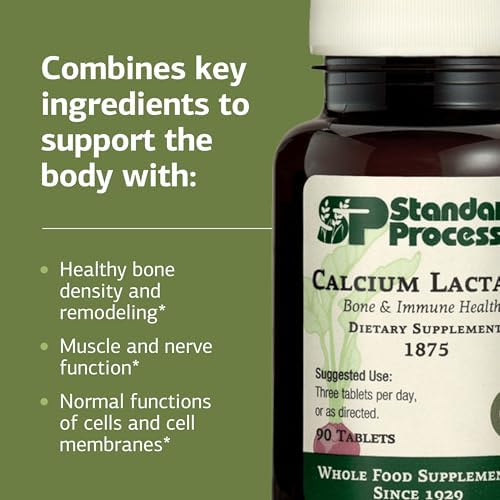 Standard Process - Calcium Lactate Powder - Bone Health & Immune Support - Calcium Magnesium Supplement for Bone Strength & Blood Health - Non-Dairy, Soy & Gluten-Free - 12 oz