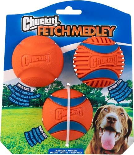 Chuckit! Fetch Pack Dog Balls - Interactive Dog Toys, High-Bounce Fetch Ball, Floating Ultra and Rugged Balls, Durable - Size Small, 2-inch Diameter, Set of 3