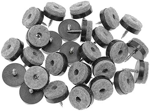 40pcs Screw-on Furniture Felt Pad Chair Glide Slider Hardwood Floor Protector for Wooden Leg Feet of Chair Table Furniture(Φ20mm or 0.8";Brown)