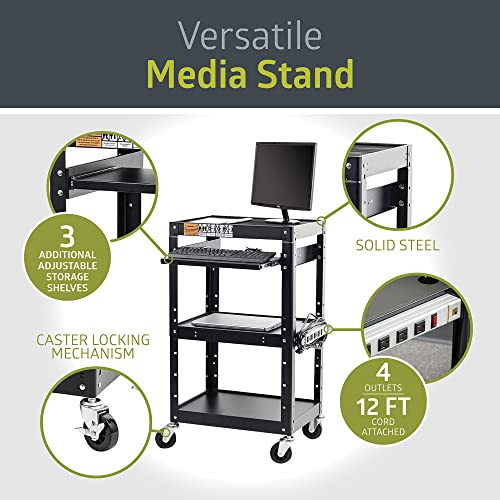 Pearington AV Presentation Cart Stand for Video Projector, TV, Laptop Computers, Printers