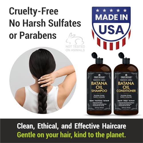 First Botany Tea Tree Mint Shampoo & Conditioner for Men & Women - Pure Tea Tree & Peppermint Oil - Fights Hair Loss, Dandruff, Lice & Itchy Scalp