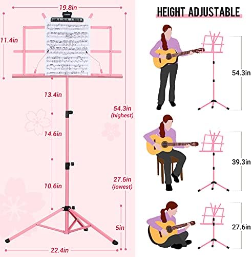 CAHAYA Sheet Music Stand Portable Folding Dual Use Desktop Book Holder