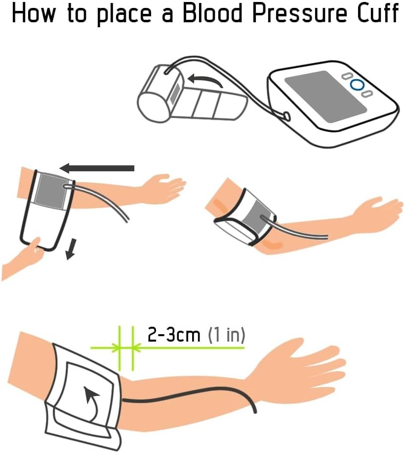 Paramed Blood Pressure Monitor - Bp Machine - Automatic Upper Arm Blood Pressure Cuff 8.7-16.5 inches - Large LCD Display 120 Sets Memory - Device