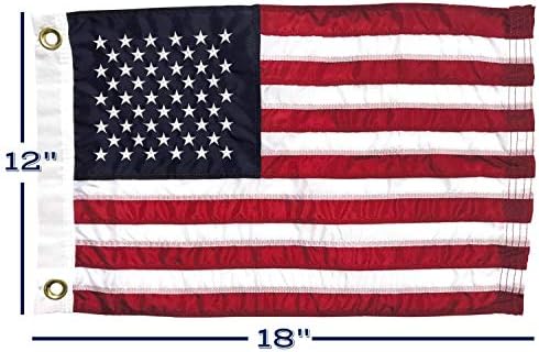 4x6 ft Heavy-Duty American Flag – 100% Made in USA, FMAA Certified – UV-Resistant 210D Outdoor Nylon with Embroidered Stars, Sewn Stripes, Brass Grommets, Reinforced Fly End for 20–25 ft Poles