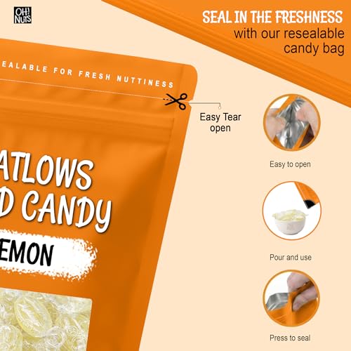 Oh! Nuts Hard Candy Mints Bulk, Individually Wrapped Mint Candy 2 LB | Hard Candy Individually Wrapped - Bulk Candy Individually Wrapped, Crystal Candy Mints, Kosher Certified, 2 LB Bag