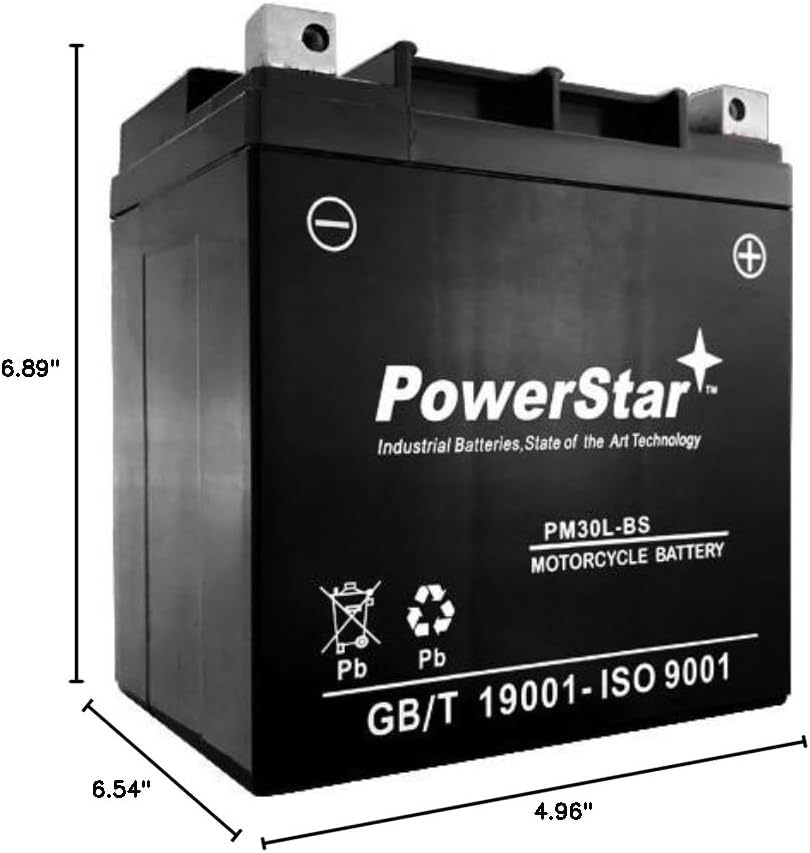 YTX30L-BS Sealed YIX30L YB30L-B Battery Polaris Sportsman 600 700 800 850 FS Wide