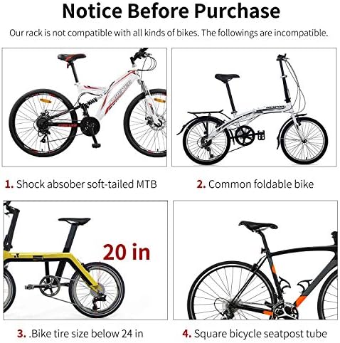 West Biking 110Lb Capacity Almost Universal Adjustable Bike Cargo Rack Cycling Equipment Stand Footstock Bicycle Luggage Carrier Racks with