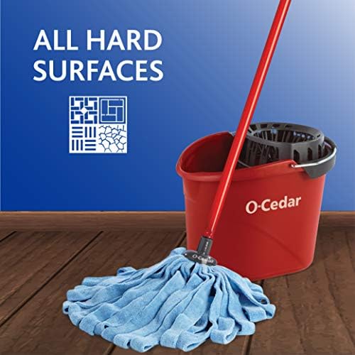 O-Cedar Microfiber Cloth Mop & QuickWring Bucket with Extra Refill, 2 Piece Set